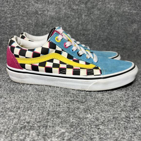 Vans Old Skool Shoes Womens 7 Multicolor 3D Checkerboard Skate - Picture 1 of 9